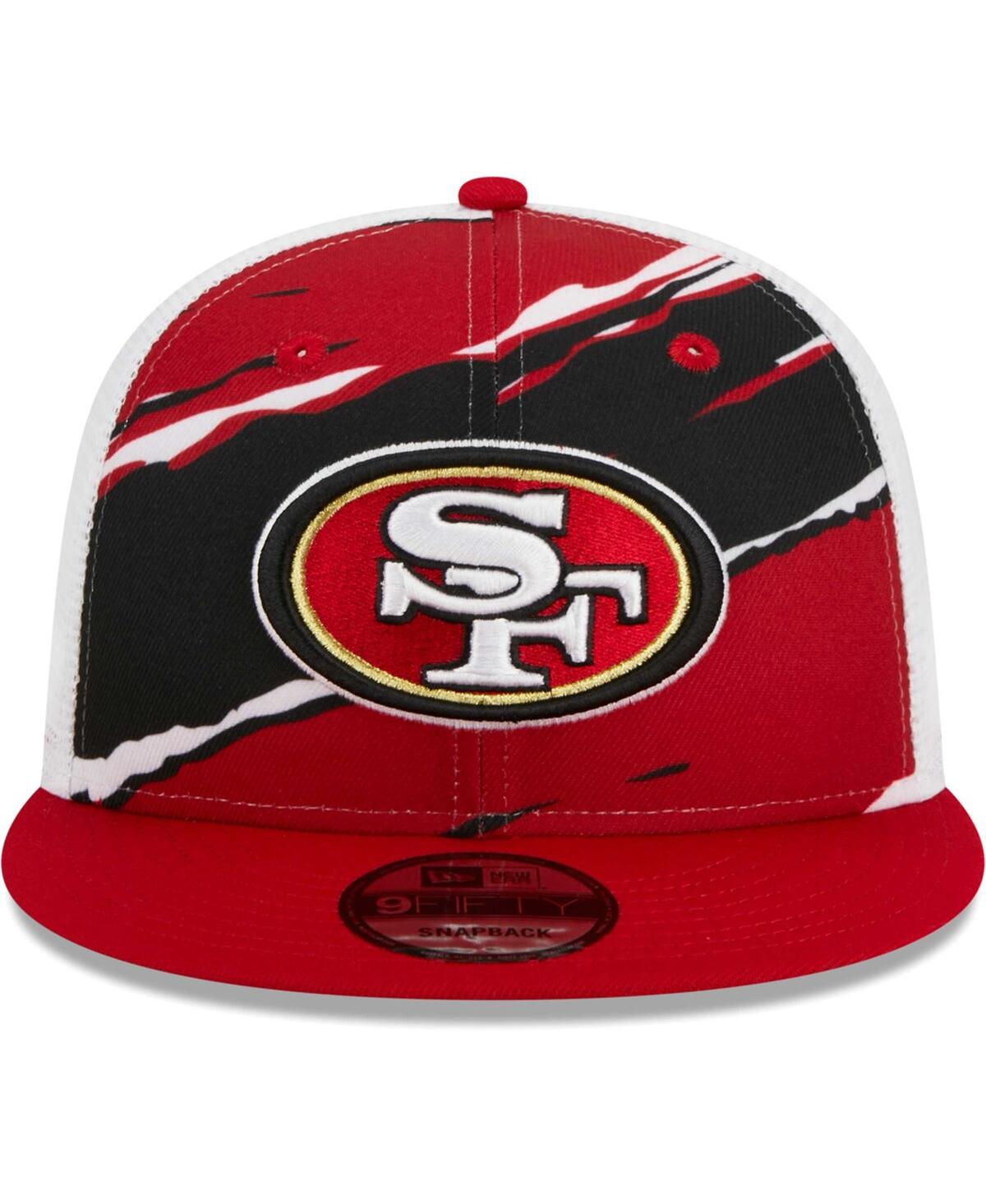 Men's New EraSan Francisco 49ers Tear Trucker 9FIFTY Snapback Hat - Scarlet