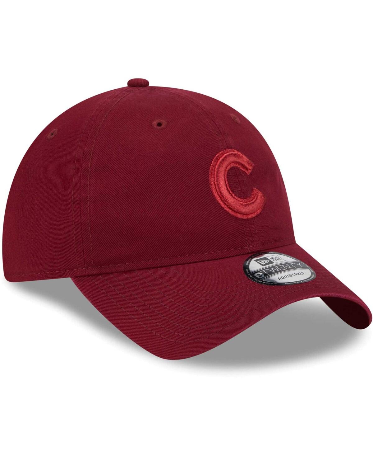 Shop New Era Men's  Cardinal Chicago Cubs Color Pack 9twenty Adjustable Hat