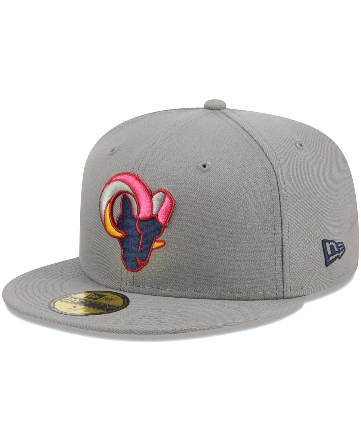 Shop New Era Men's  Gray Los Angeles Rams Color Pack 59fifty Fitted Hat
