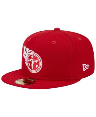 Men's Scarlet Tennessee Titans 15 Years Main Patch 59FIFTY Fitted Hat