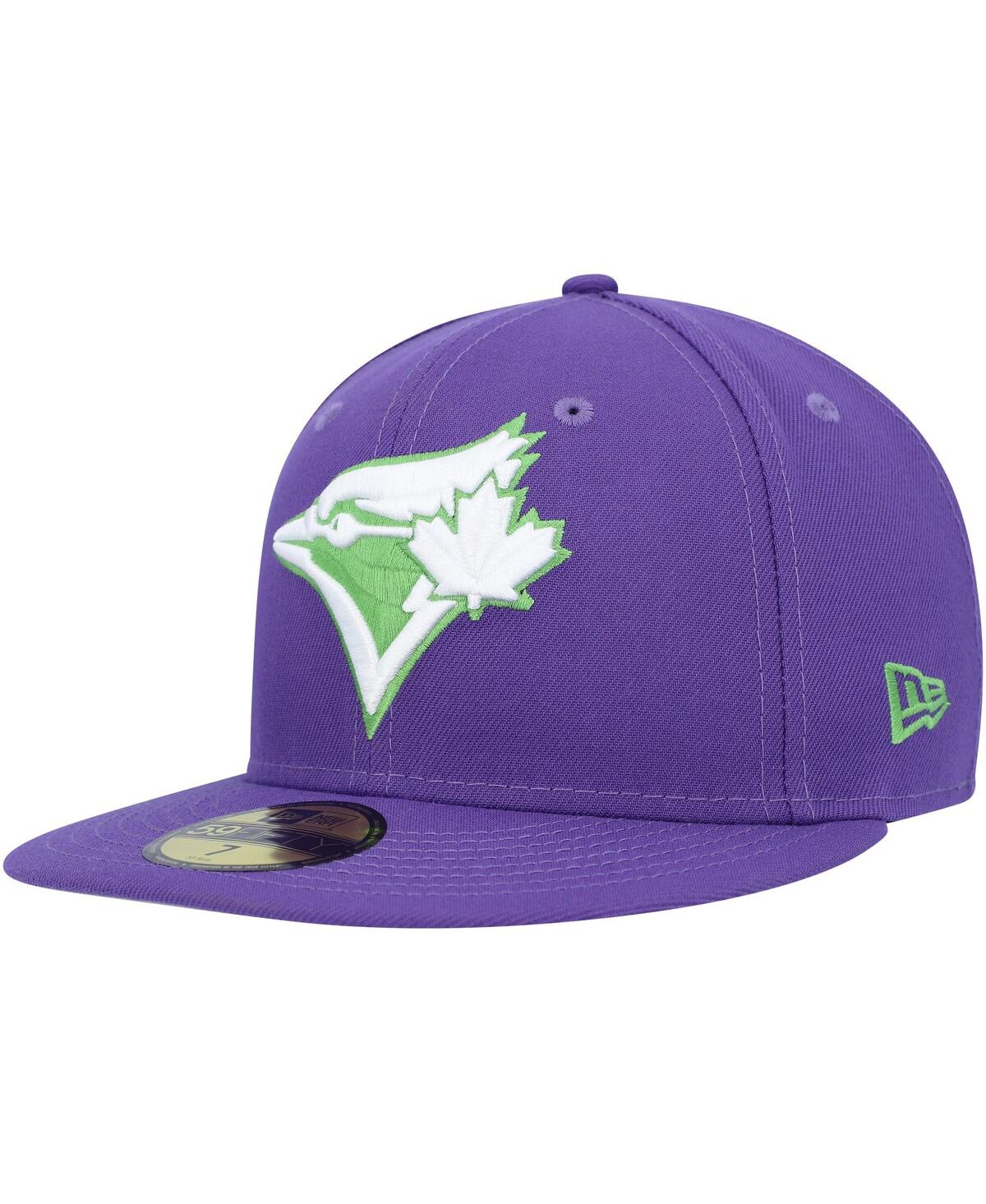 New Era Purple Toronto Blue Jays Lime Side Patch 59fifty Fitted Hat In Purple
