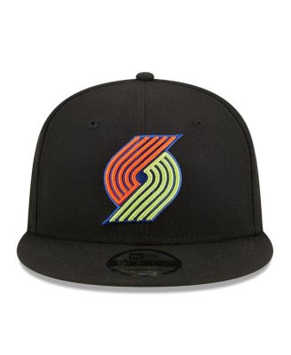 Men's Black Portland Trail Blazers Neon Pop 9FIFTY Snapback Hat