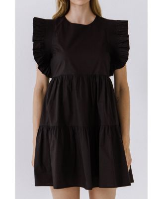 english factory ruffled babydoll mini dress English Factory Plus Size Ruffled Babydoll Mini Dress