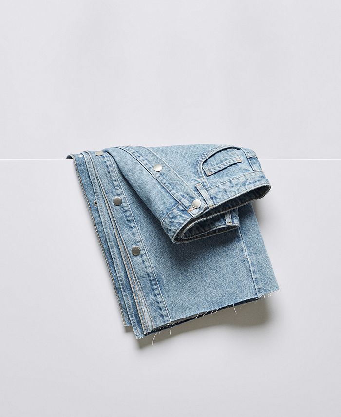 Pocketed Buttoned Denim Skirt main image 1
