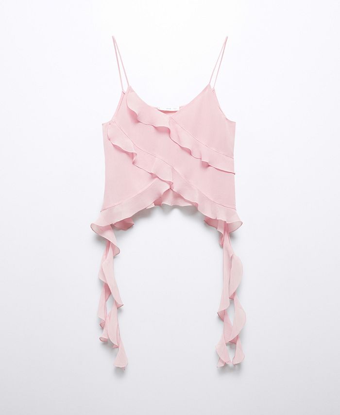 MANGO Women's Chiffon Ruffle Top - Macy's