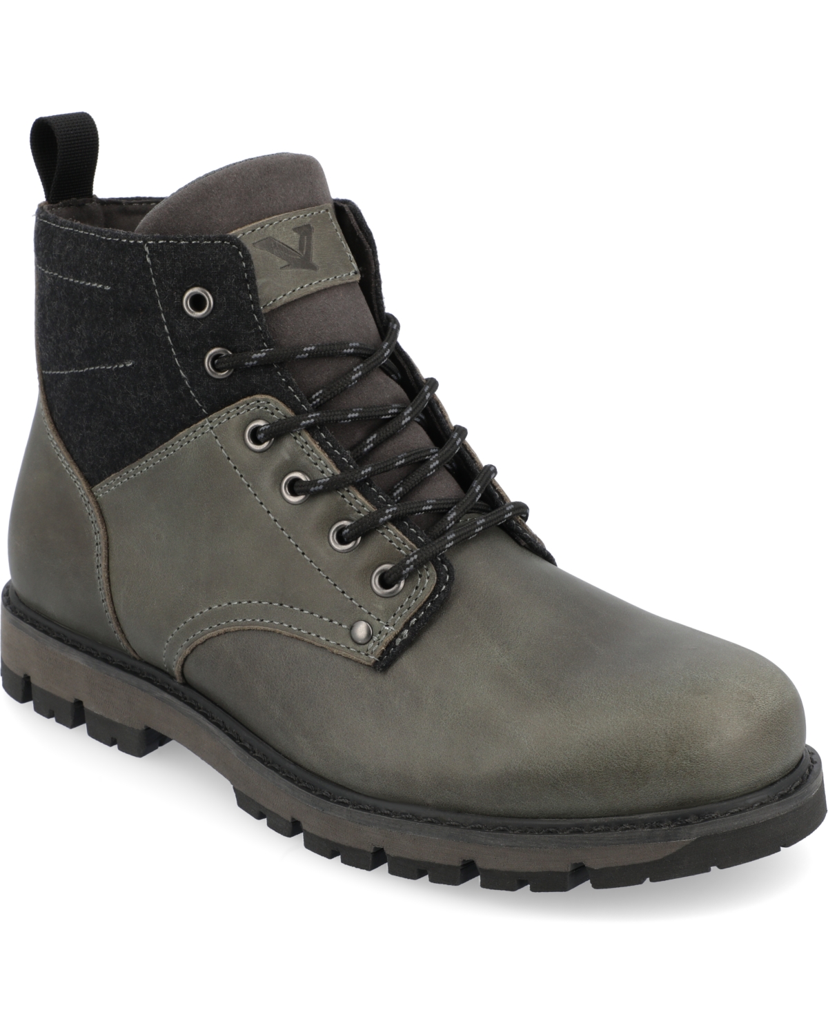 Men's Redline Tru Comfort Foam Plain Toe Lace-up Ankle Boots - Gray