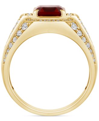 Men's Lab Created Ruby (4-1/6 ct. t.w.) & Lab-Created Diamond (1 ct. t.w.) Ring in 10k Gold