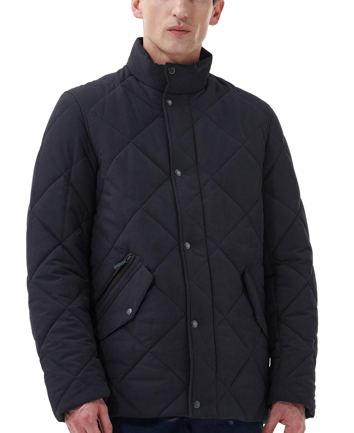 Shop Barbour Men's Winter Chelsea Box Quilted Full-zip Jacket In Navy