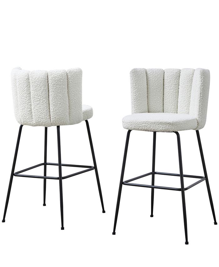 Best Master Furniture Elegante 41" Boucle Bar Stools, Set of 2 Macy's