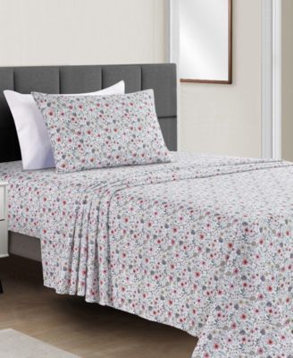 Microfiber Easy Care Printed 3-Pc. Sheet Set, Twin
