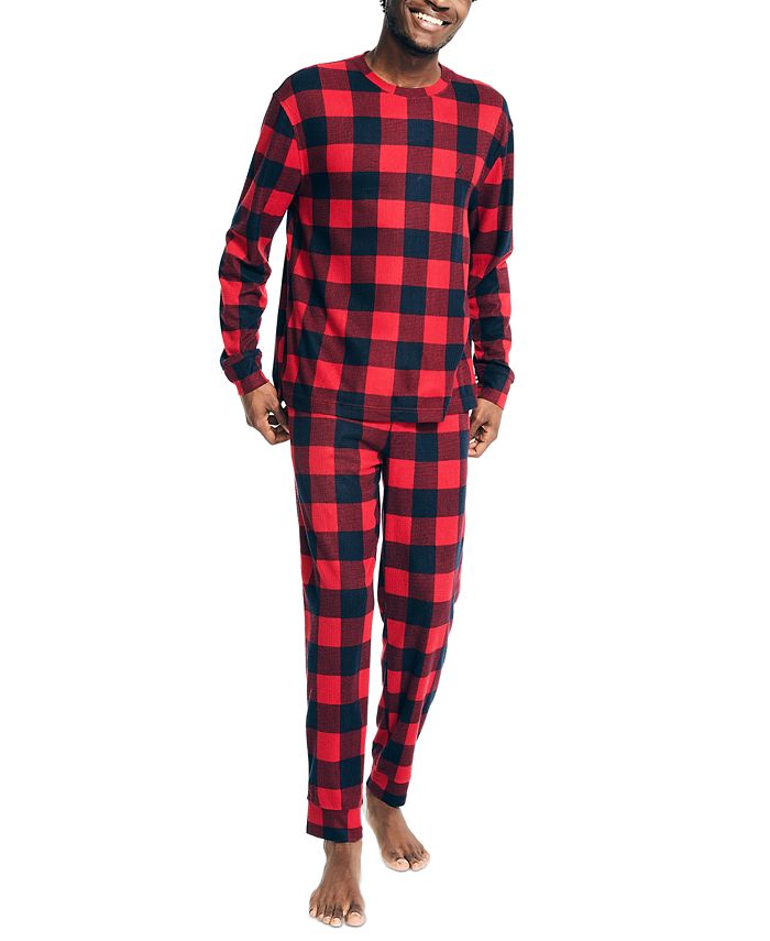 Relaxed Fit Pajama Pants - Red/plaid - Men
