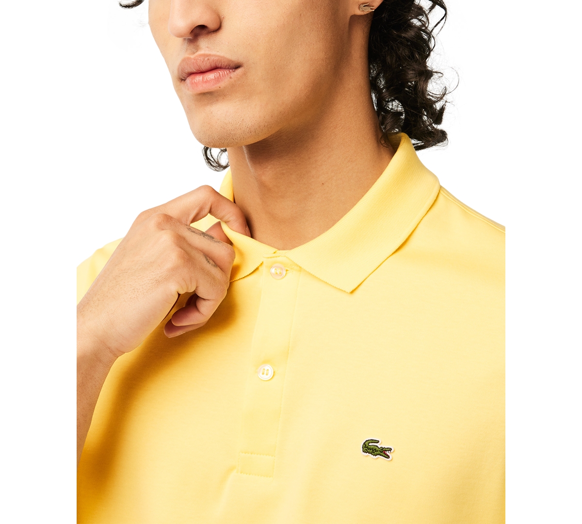 Lacoste Men's  Regular Fit Soft Touch Short Sleeve Polo In Yellow