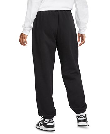 Nike Women's Nike Sportswear Essential Fleece Mid Rise Plus Pants  (Black/White, Size 3X)