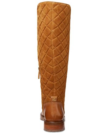 Lauren Ralph Lauren Women s Hollie Quilted Lace Up Riding Boots