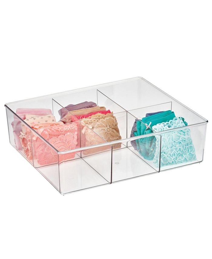 mDesign Plastic Drawer Organizer Bin for Closets - Clear