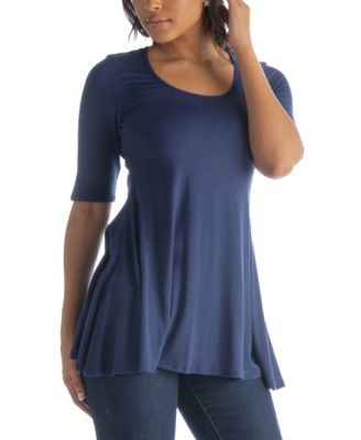 Women's Elbow Sleeve Swing Tunic Top