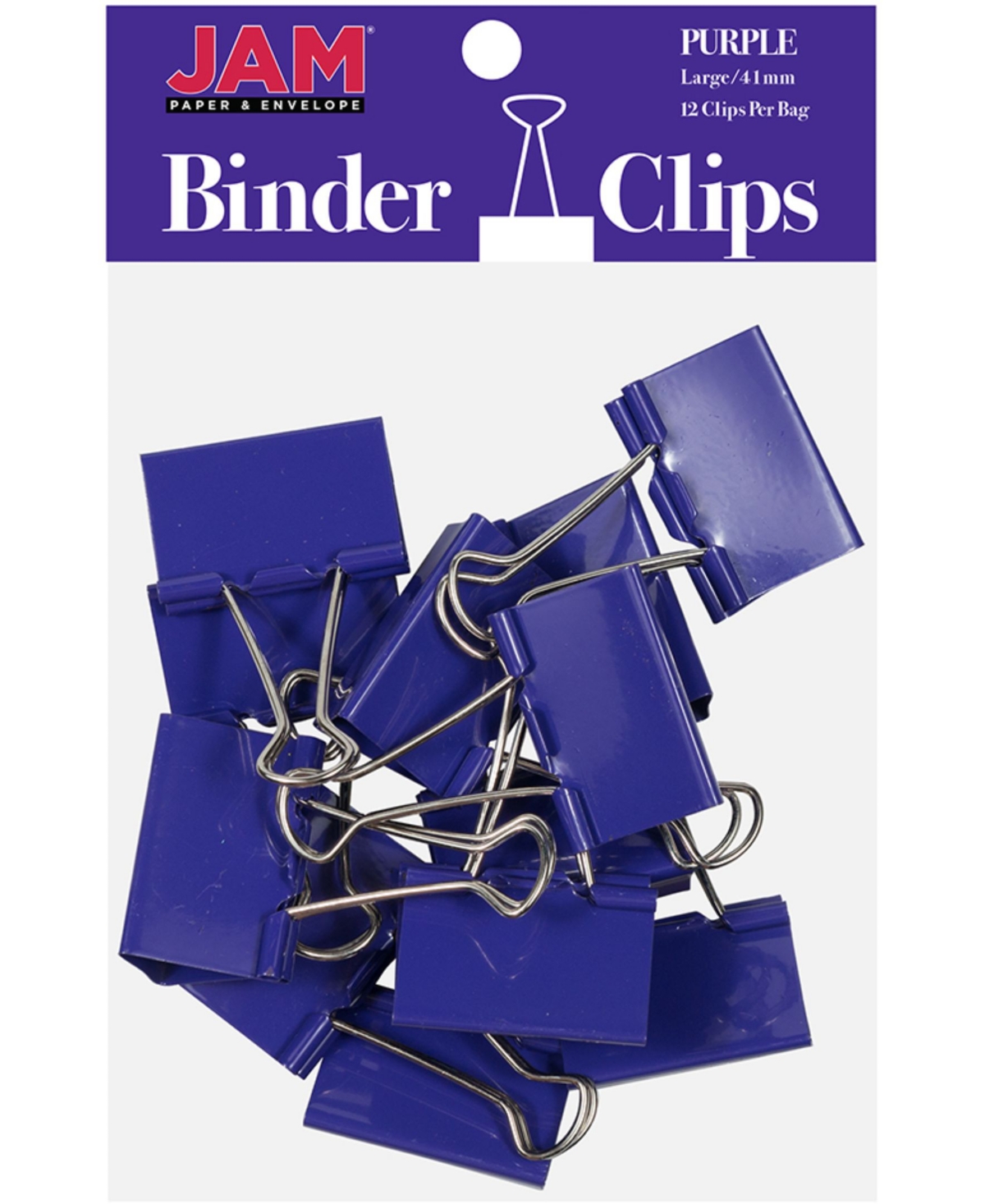 Jam Paper Colorful Binder Clips In Purple