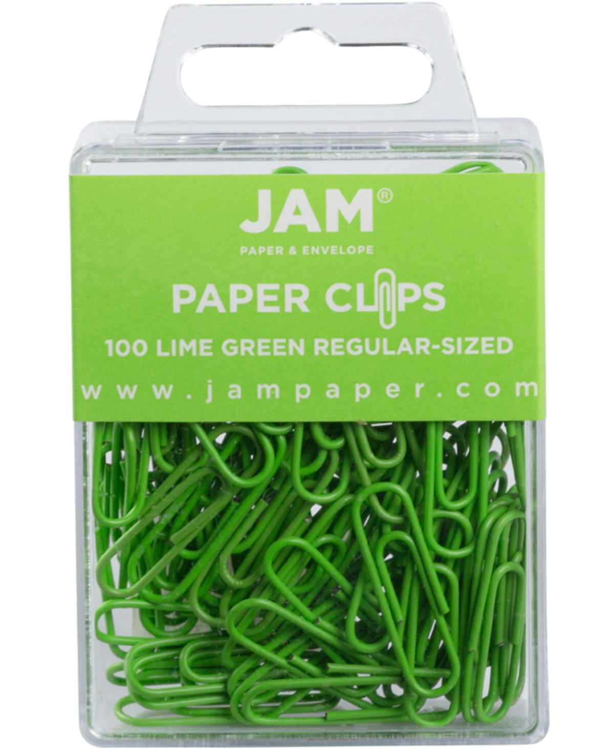 Jam Paper Colorful Standard Paper Clips In Lime Green