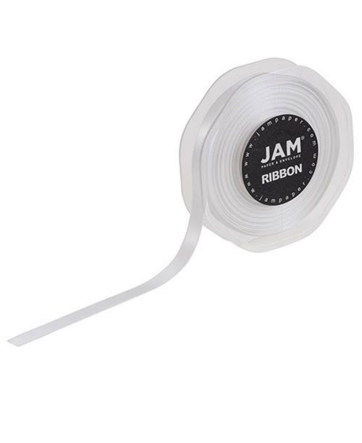 Jam Paper Double Faced Satin Ribbon In White