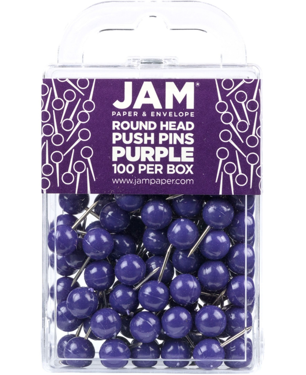 Jam Paper Colorful Push Pins In Purple