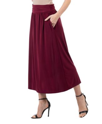 Women's Foldover with Pockets Maxi Skirt