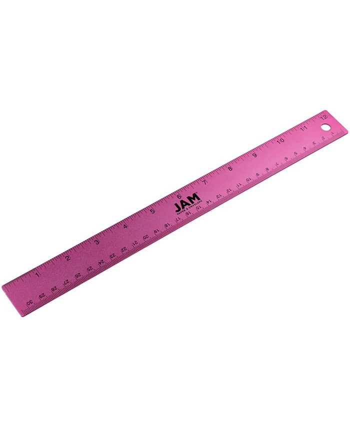 JAM Stainless Steel Ruler, 12 Inches, Metal Ruler with Non-Skid