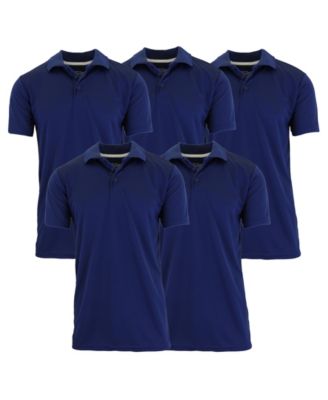 Men's Dry Fit Moisture-Wicking Polo Shirt, Pack of 5