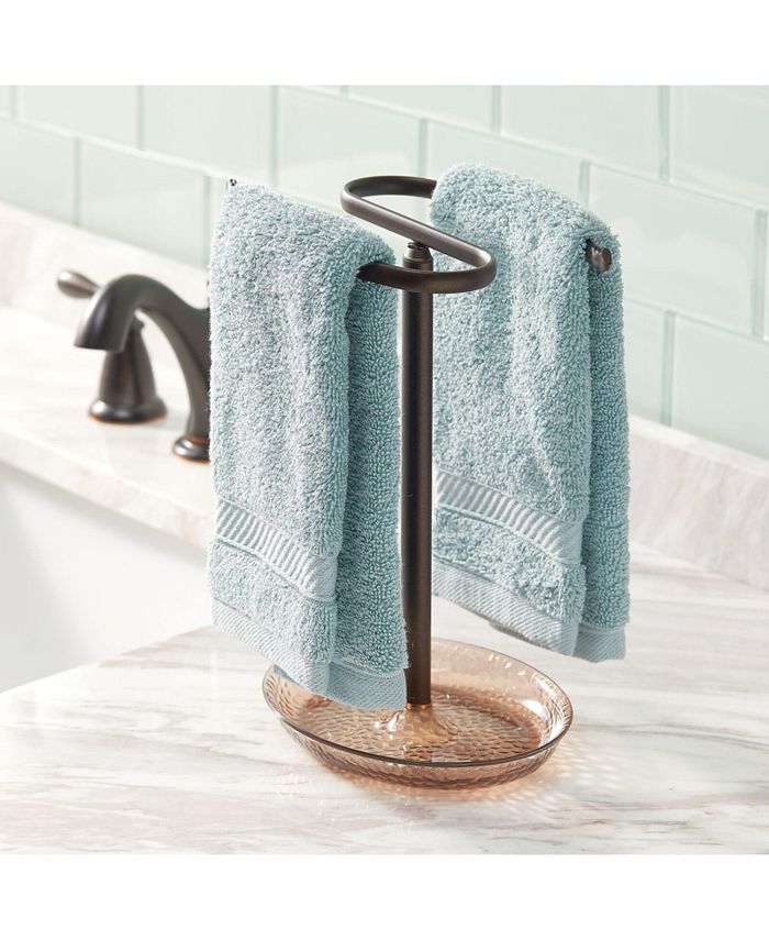 mDesign Steel Fingertip Towel Rack Stand with Tray Macy's