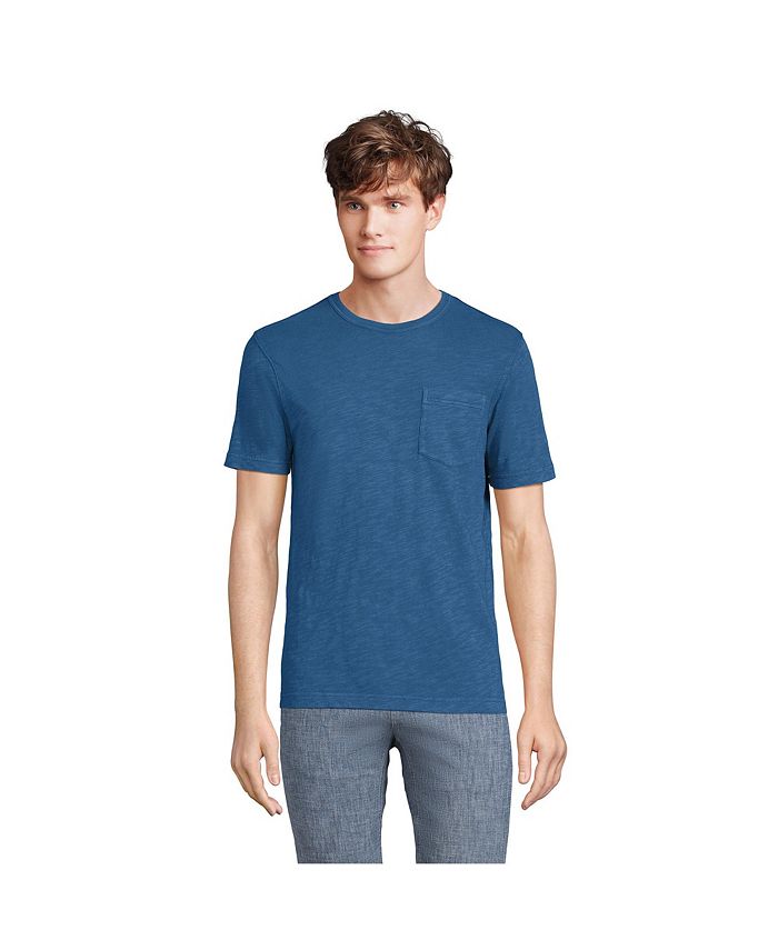 Lands' End Men's Short Sleeve Garment Dye Slub Pocket Tee Macy's