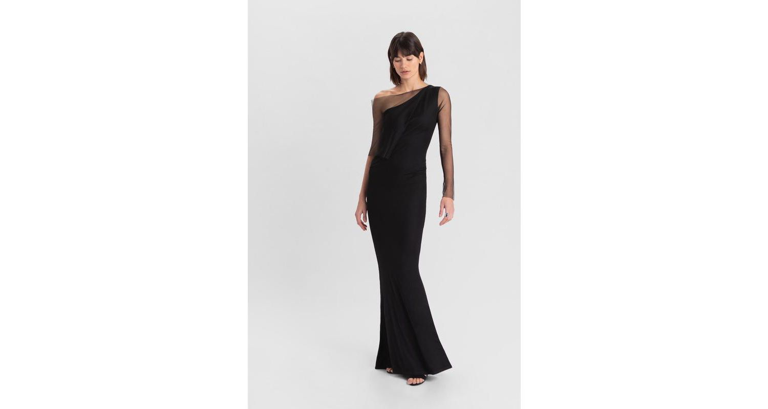 Women's Valeria Mesh-Overlay Sleeveless Evening Dress