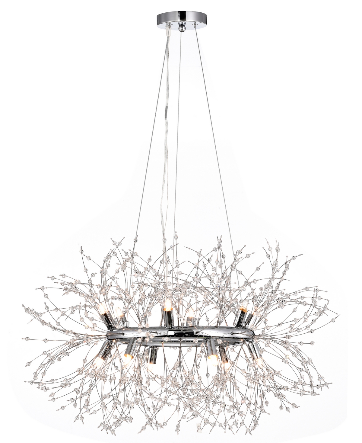 Home Accessories Xhosa 30" 12-light Indoor Finish Chandelier With Light Kit In Chrome