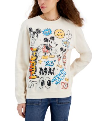 Disney - Juniors' Mickey Mouse Doodle Graphic Sweatshirt