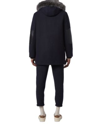 Men's Dawson Hooded Parka with Faux-Leather & Faux-Fur Trim