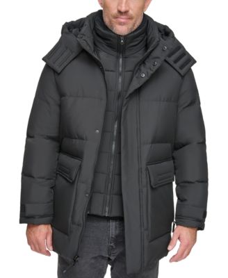 Marc New York Men's Parka Puffer Coat Faux Fur Trim Hood Fleece Bib Size deals XL NEW