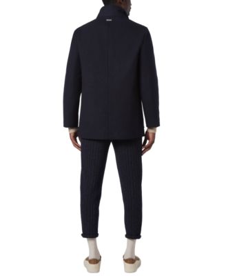 Men's Brooks Melton Wool Car Coat with Faux Fur Collar