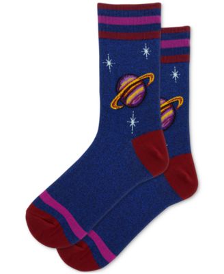 Hot Sox Damen Pfau Crew Socken – Buntes Design, Größe L (37-45), 1 Paar | Bequem Mit Fußgewölbe-Unterstützung