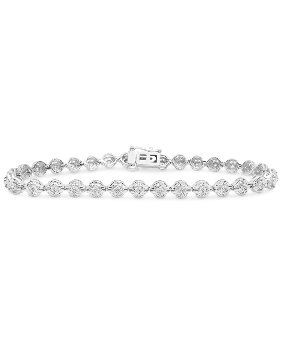 Macy's Diamond Circle Link Bracelet (1/4 Ct. T.w.) In Sterling Silver, Created For