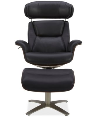 Janer Leather Swivel Chair & Ottoman Set, Created for Macy's