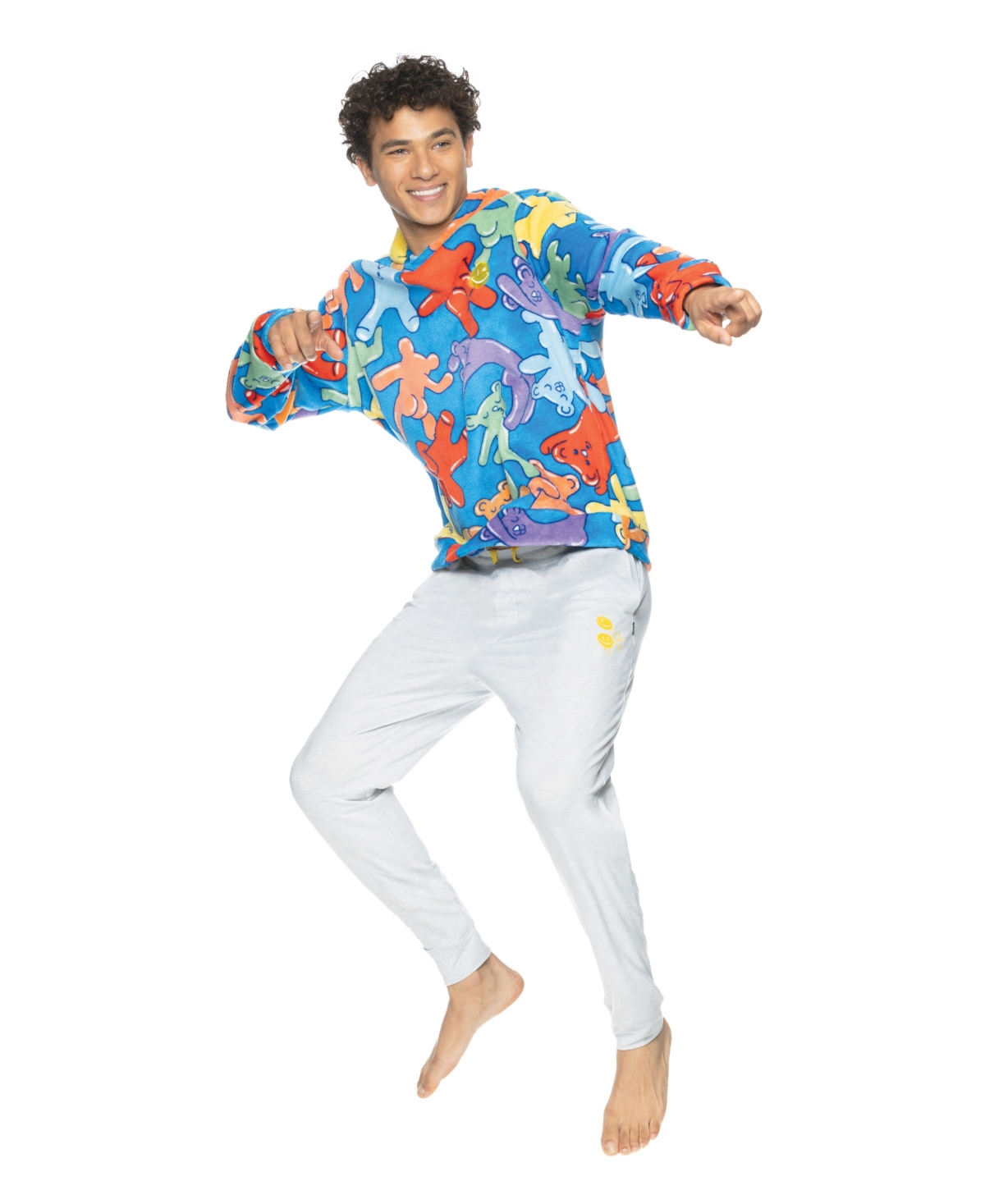 Joe Boxer Men's Long Sleeve Crew Neck Fleece Hoodie - Blue 3