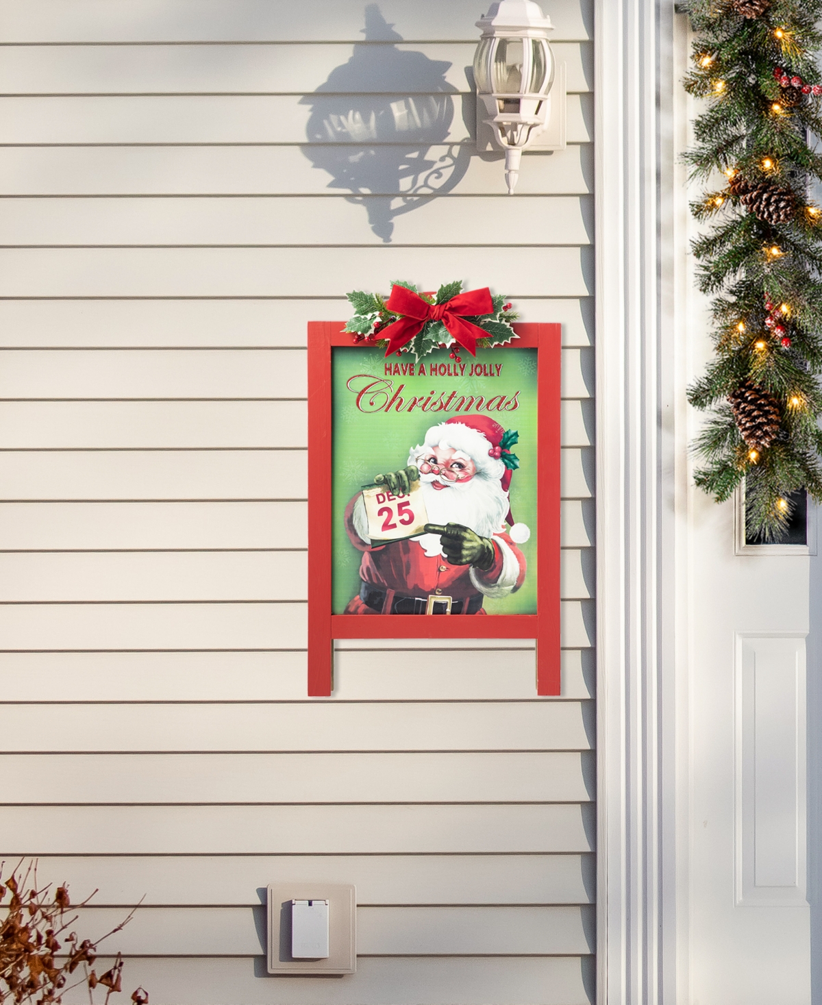 Shop Glitzhome 23.75" H Wooden "have A Holly Jolly Christmas" Easel Porch Decor In Multi