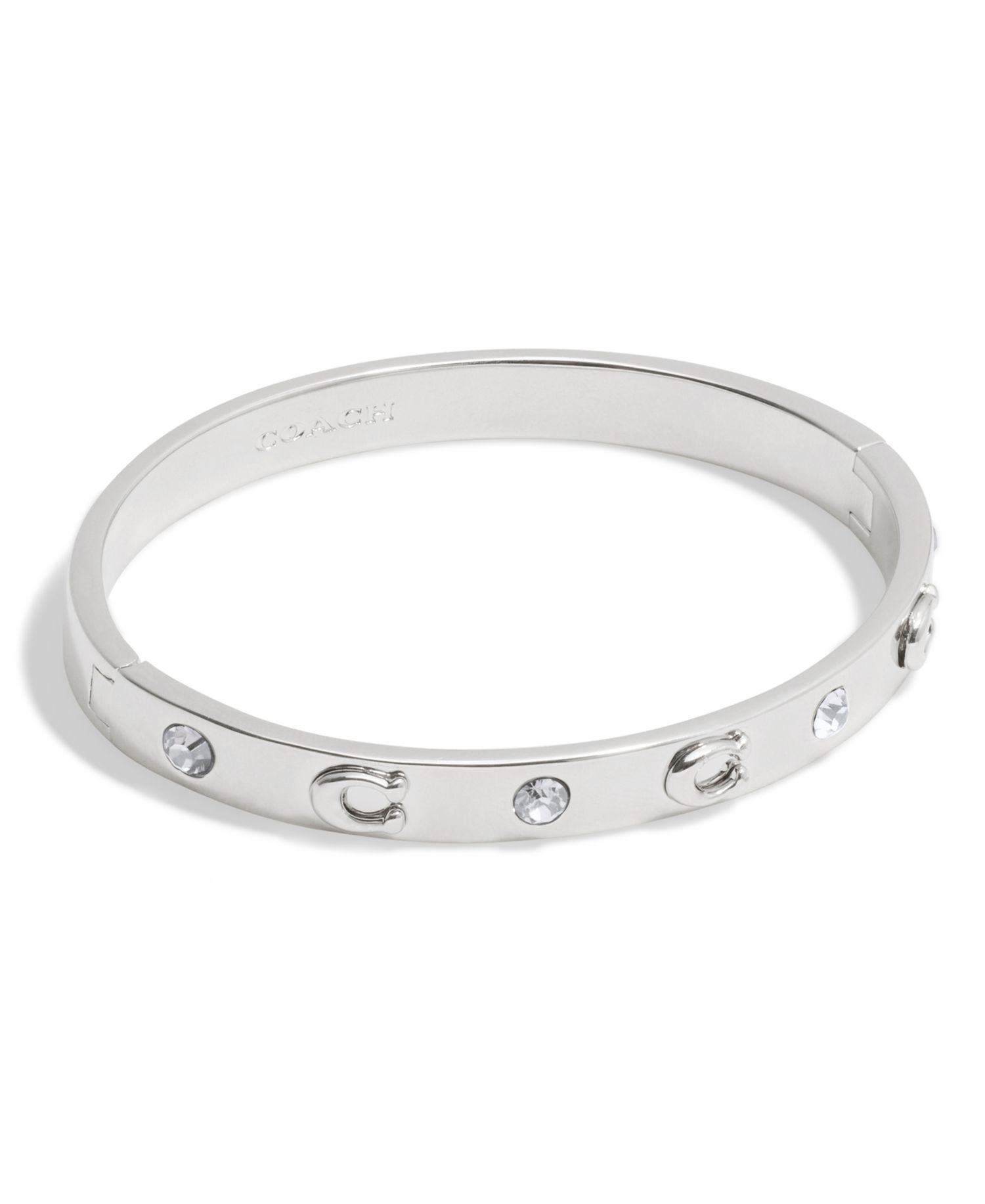Boxed Faux Stone Signature Sculpted C Bangle Bracelet
