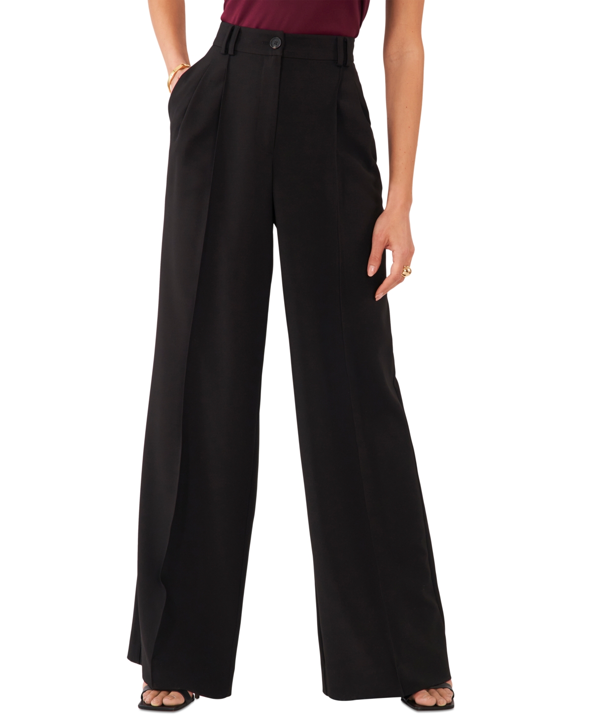 1.state High Rise Wide Leg Pants In Rich Black