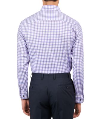 Men's Regular-Fit Windowpane Check Dress Shirt