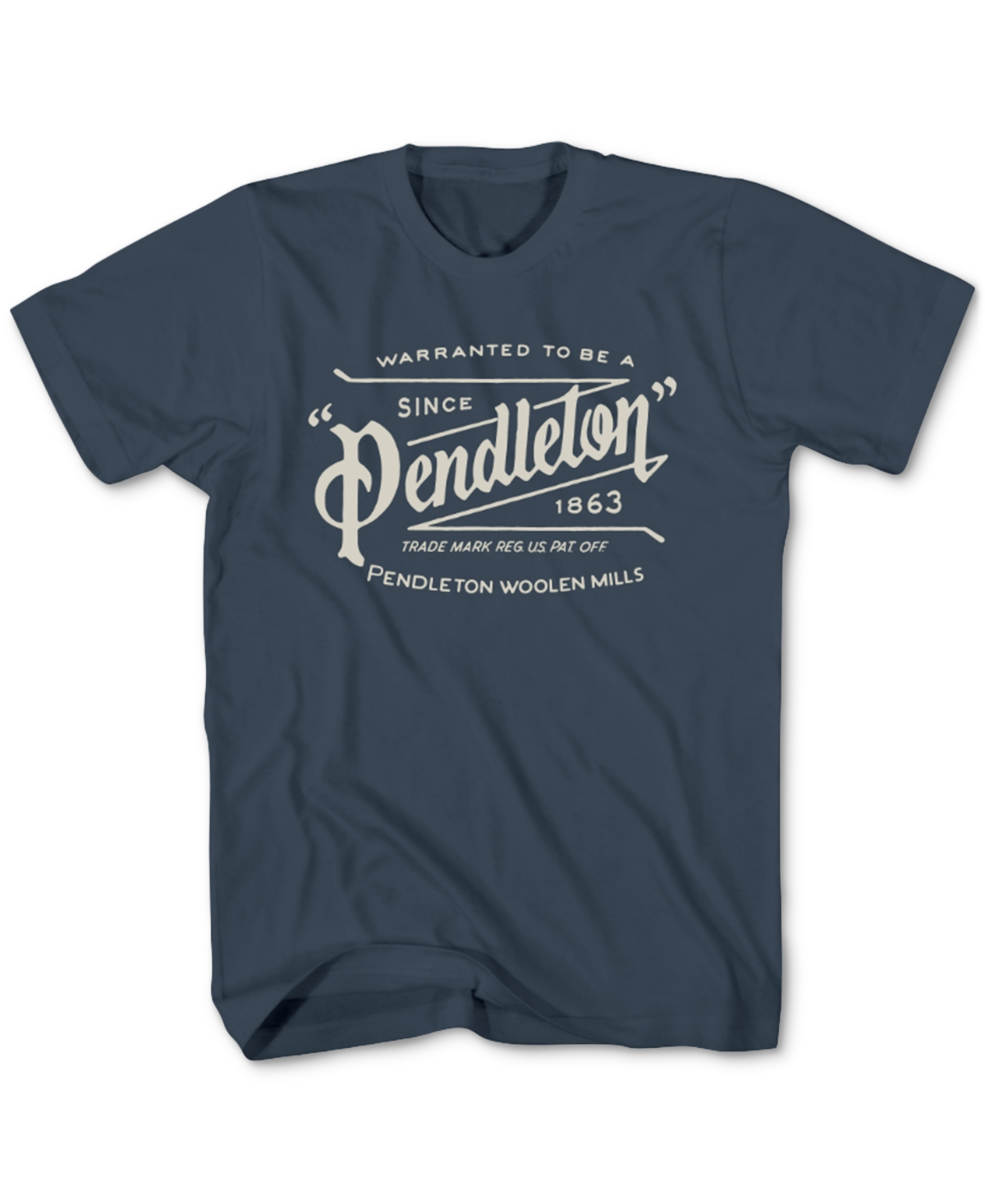 Pendleton Men's Archive Logo Crewneck Short Sleeve Graphic T-shirt In Atlantic,cream