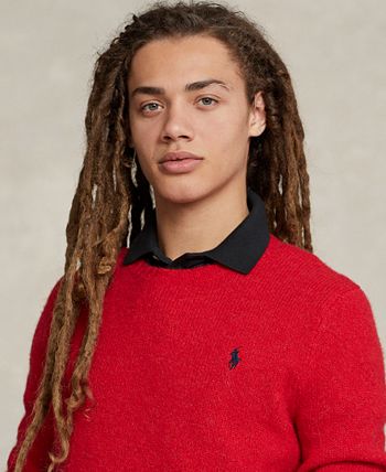 Uo shrunken fuzzy top polo sweater