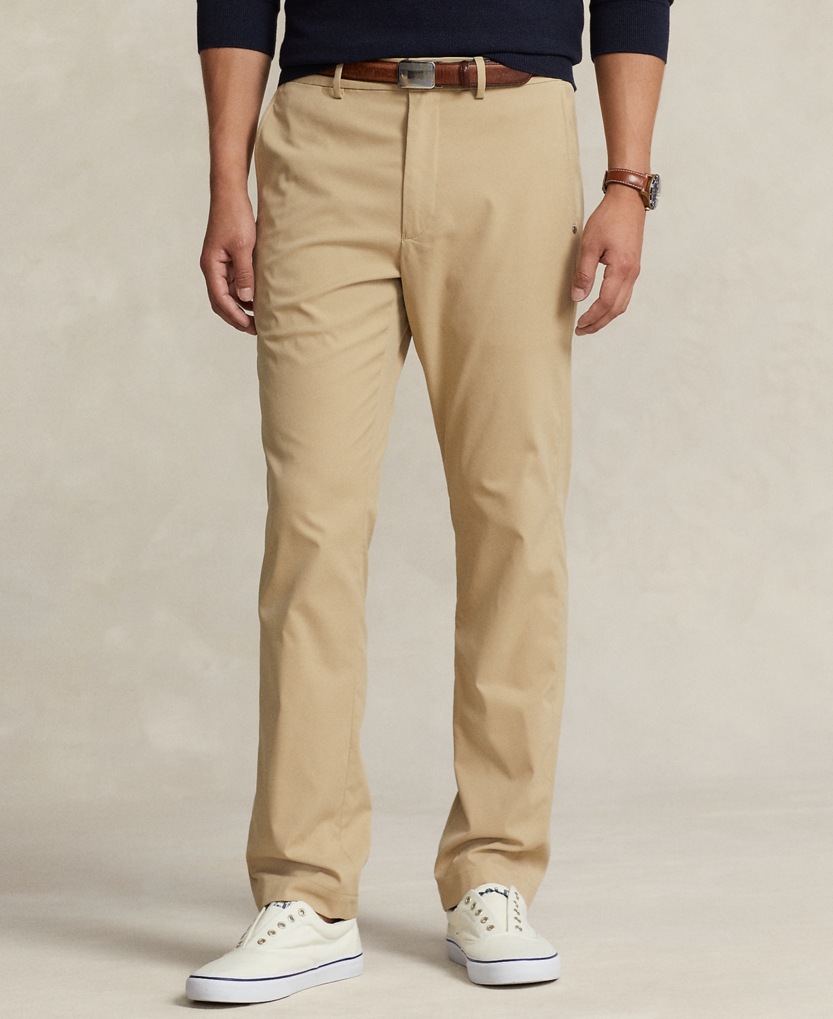 Shop Polo Ralph Lauren Men's Tailored Fit Performance Chino Pants In Classic Khaki