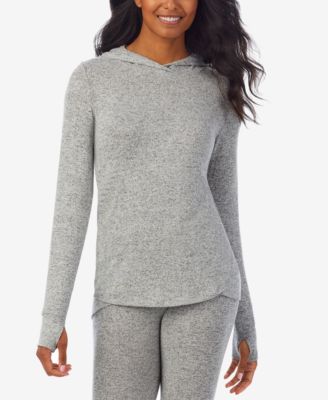 Cuddl Duds - Petite Soft Knit Long-Sleeve Tunic Hoodie