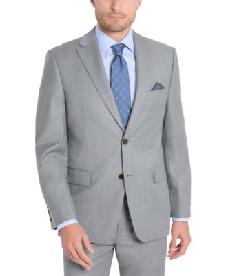 Calvin Klein CLOSEOUT! Men's Slim-Fit Light Gray Sharkskin Suit