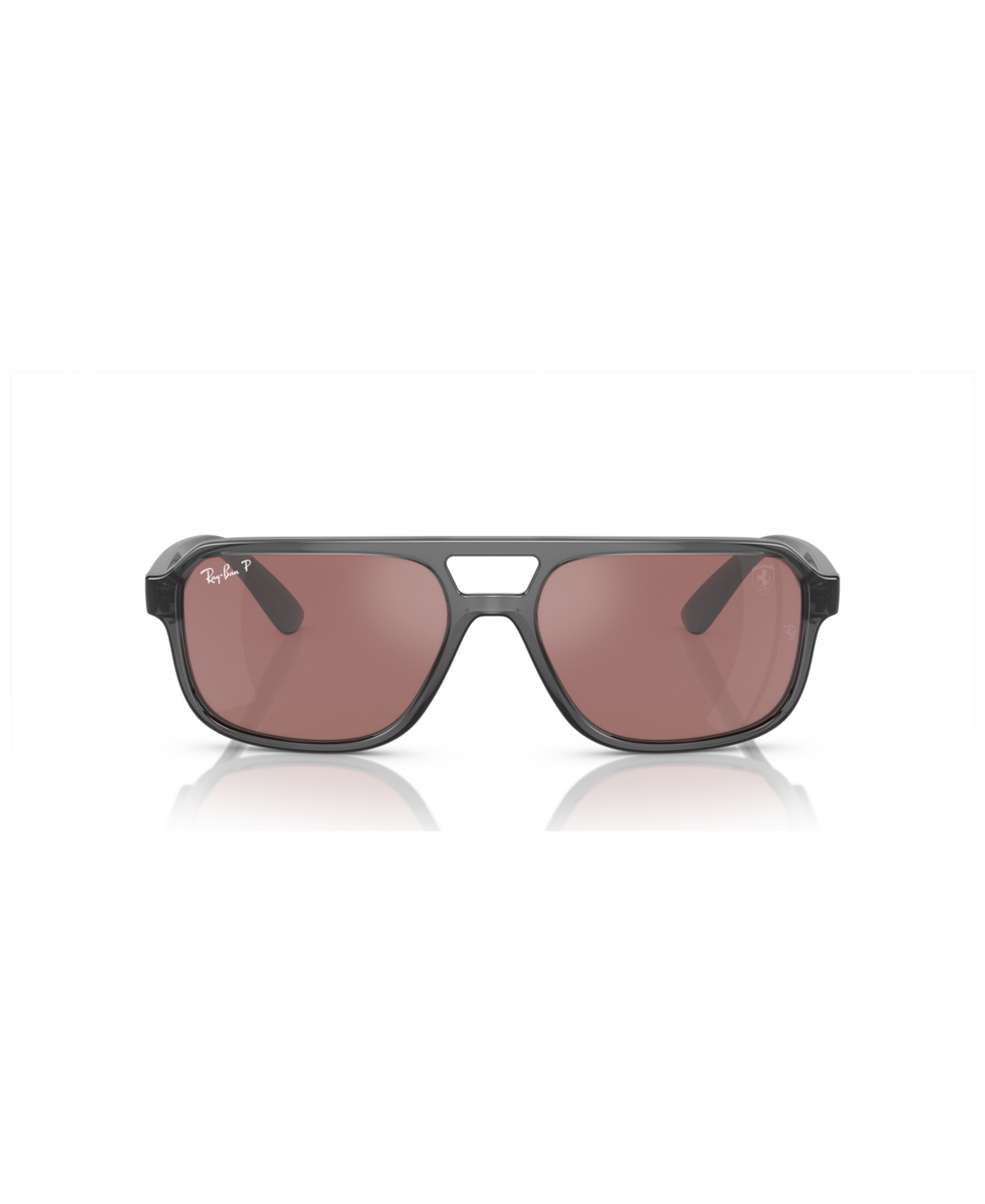 Ray Ban Rb4414m Scuderia Ferrari Collection Sunglasses Transparent Grey Frame Silver Lenses Polarized 58-17 In Transparent Gray