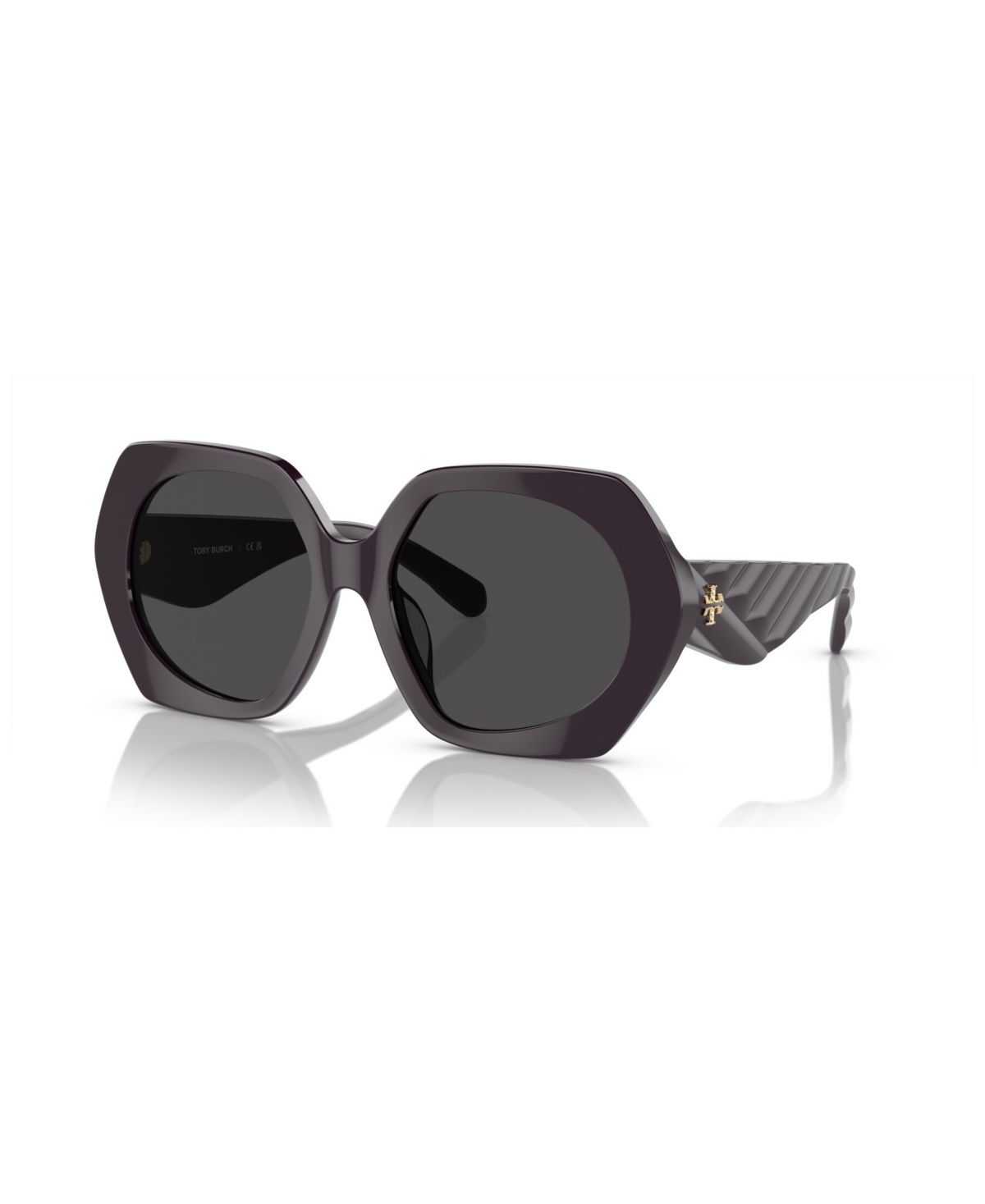 Tory Burch TY7195U Round Sunglasses, 55mm - Black